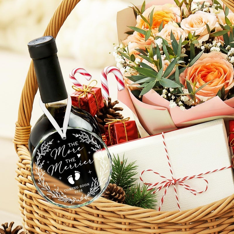 HEXMOZ Christmas Pregnancy Announcement Ornament for Grandparents, Husband, Family, Grandma, Aunt - Baby Coming Soon Announcement Ornament - Expecting Parents to Be Unique Gifts - Glass Ornaments - Image 5