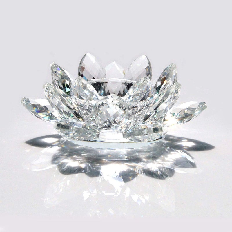 DIDI GOAL DIDI GOAL Crystal Lotus Candle Holders 475 Inches Activity Tealight Holders Pillar Holders 2pcs for Home Decoration Party Wedding Decoration 2 