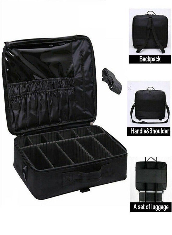 Shrux حقيبة تنظيم مستحضرات التجميل من شروكس مع حزام قابل للتعديل | صندوق تخزين مكياج ومستحضرات تجميل بفواصل قابلة للتعديل | حقيبة تنظيم أدوات الزينة والتزيين | حقيبة تنظيم المجوهرات - Image 4