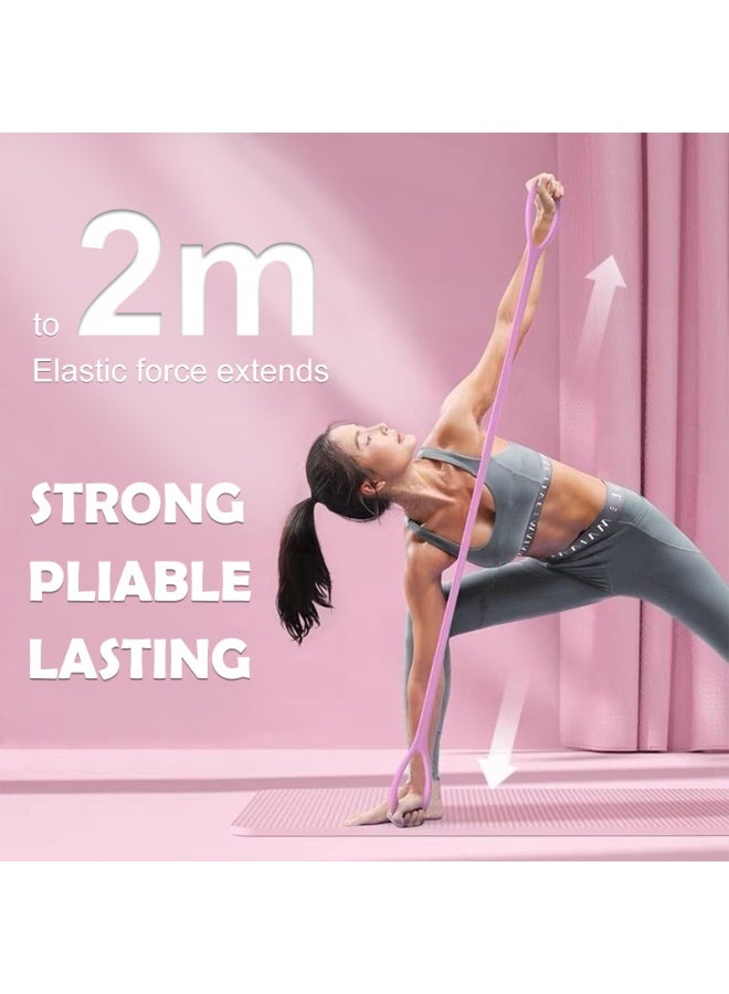 2 قطعة حبال مقاومة، حبل مقاومة مرن، أشرطة تمدد للذراع والكتف والظهر والساق، معدات تمرين للجزء العلوي من الجسم، حبال مرنة محمولة للمنزل والمكتب لليوجا والبيلاتس - Image 4