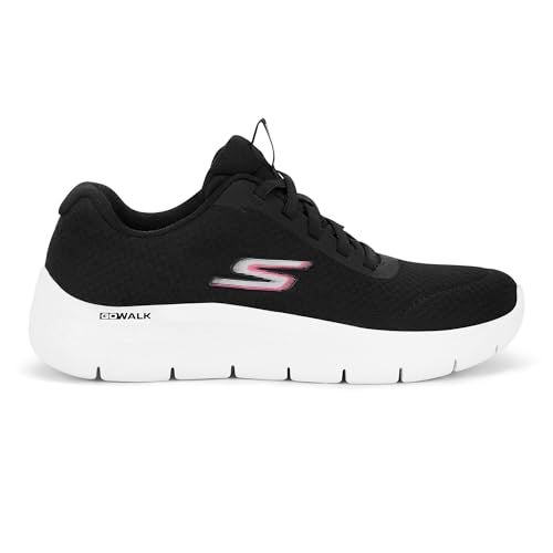 Skechers Womens GO Walk Flex Black White Lifestyle Slip On Shoe - Image 1