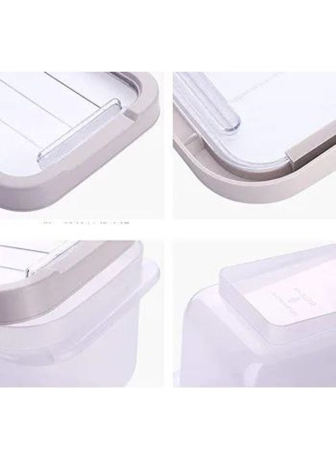 Dunya Plastik - Dunia Offwhite Grain/Cereal Container 7.5L with Slide Lid - Storage Solution - BPA-Free - L=34.5cm W=19cm H=18cm - Image 1