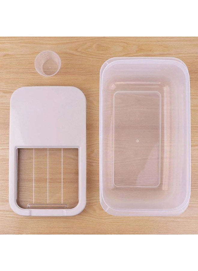 Dunya Plastik - Dunia Offwhite Grain/Cereal Container 7.5L with Slide Lid - Storage Solution - BPA-Free - L=34.5cm W=19cm H=18cm - Image 1