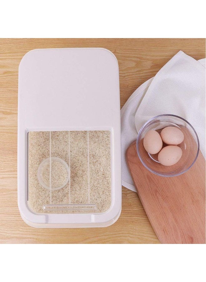 Dunya Plastik - Dunia Offwhite Grain/Cereal Container 7.5L with Slide Lid - Storage Solution - BPA-Free - L=34.5cm W=19cm H=18cm - Image 1
