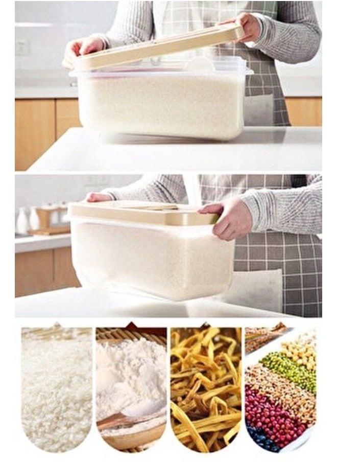 Dunya Plastik - Dunia Offwhite Grain/Cereal Container 7.5L with Slide Lid - Storage Solution - BPA-Free - L=34.5cm W=19cm H=18cm - Image 1