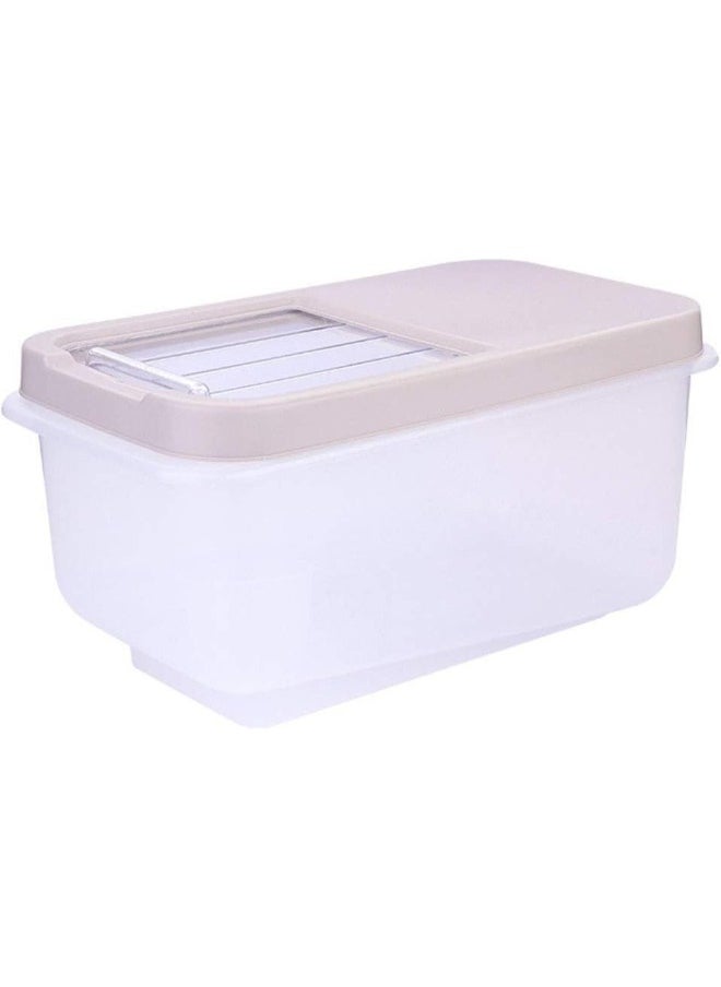 Dunya Plastik - Dunia Offwhite Grain/Cereal Container 7.5L with Slide Lid - Storage Solution - BPA-Free - L=34.5cm W=19cm H=18cm - Image 1