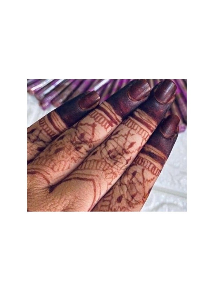 Amina Instant Nail Injection Henna Paste Mehendi Bottle | Vegan & Halal Nail Polish For Women | Without Chemicals | Long Lasting | Ready To Use Dark Brown Colour Stain (10ml) - Image 4