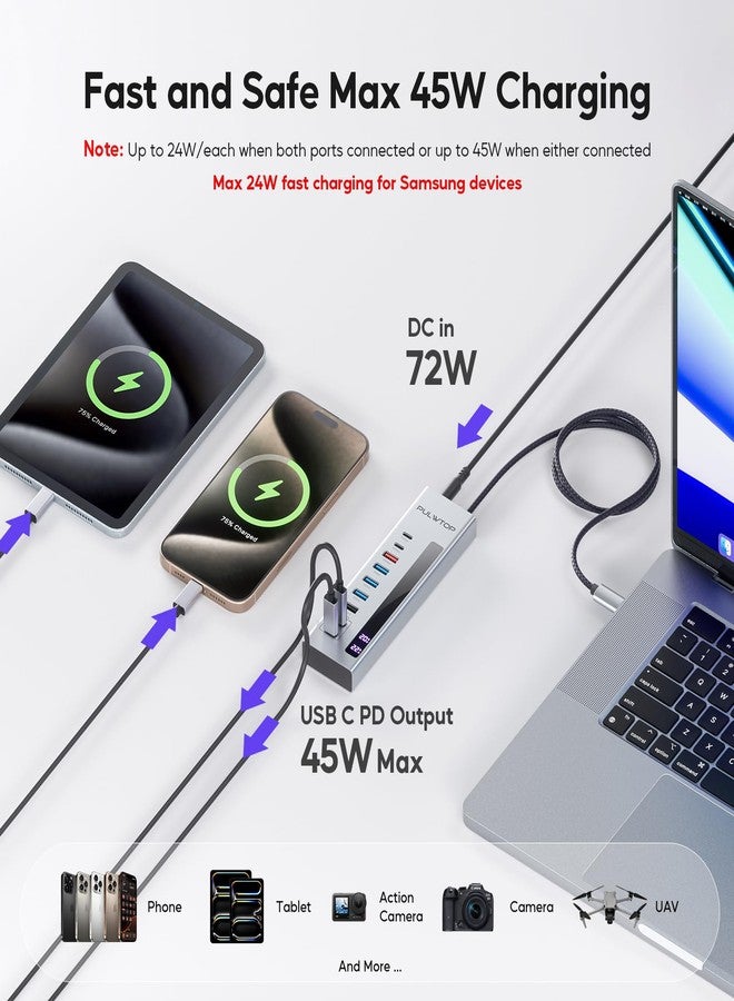 PULWTOP Powered USB Hub (powered usb hub) - Image 4