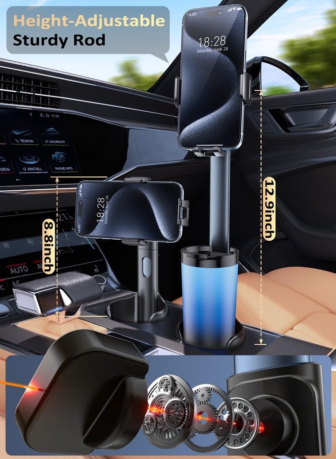 Tryone Cup Phone Holder Mount for Car: Upgrade Aluminum Adjustable Rod Cell Phone Cup Holder Stand for Auto | Truck SUV Compatible with iPhone & Samsung & All 4.0-7.0 Inches Smartphone - Image 3