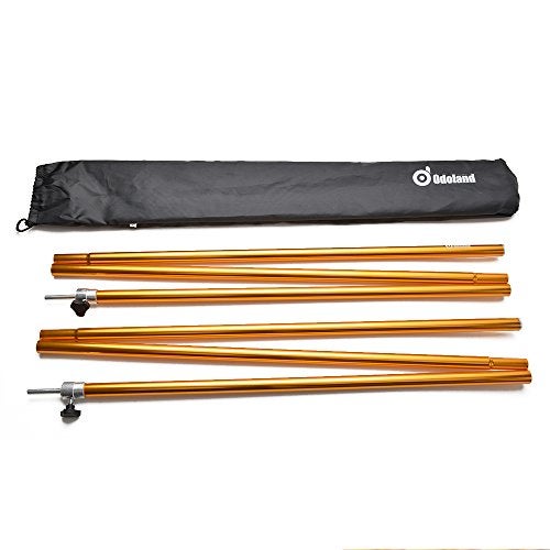 Odoland Adjustable Telescoping Aluminum Tarp and Tent Poles Set of 2 - Collapsible Lightweight for Camping, Backpacking, Hammocks, Sun Shade Shelters, and Awnings - Image 1