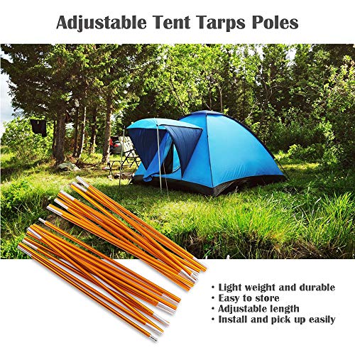 Odoland Adjustable Telescoping Aluminum Tarp and Tent Poles Set of 2 - Collapsible Lightweight for Camping, Backpacking, Hammocks, Sun Shade Shelters, and Awnings - Image 2