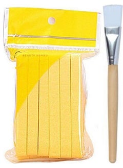 TWIREY Facial Cleaning Wash Puff Sponge 12 Stick Face Cleansing Pad Softyellow & 1 Professional Flat Face Pack Brush  - Image 3