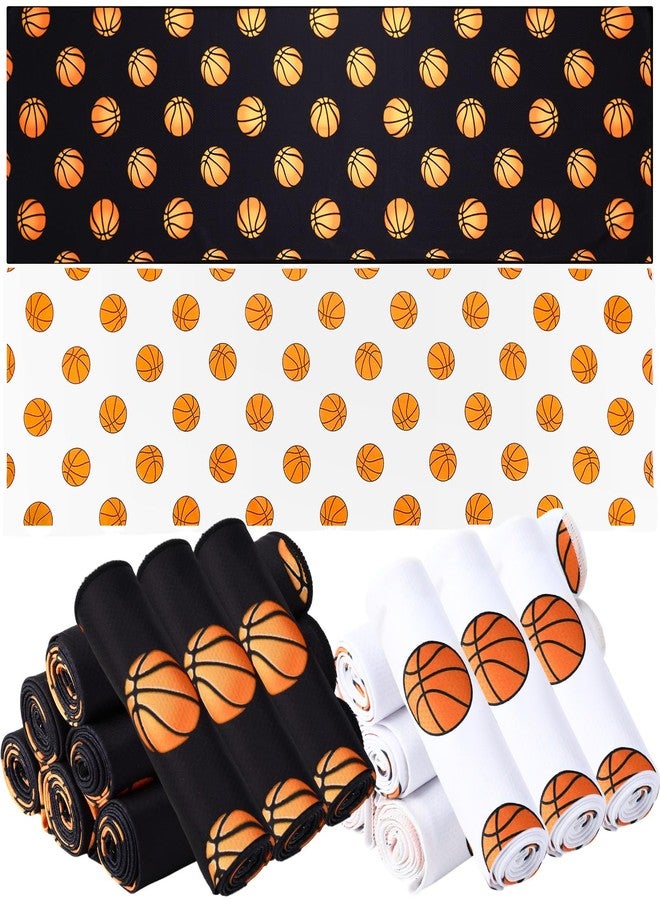 FuWeave 12 Pcs Black White Basketball Cooling Towel 40 x 12 Inch for Gifts Team Cooling Towels Bulk for Men Boys Sports Accessories Microfiber Fast Drying Towel for Team Gifts - Image 1