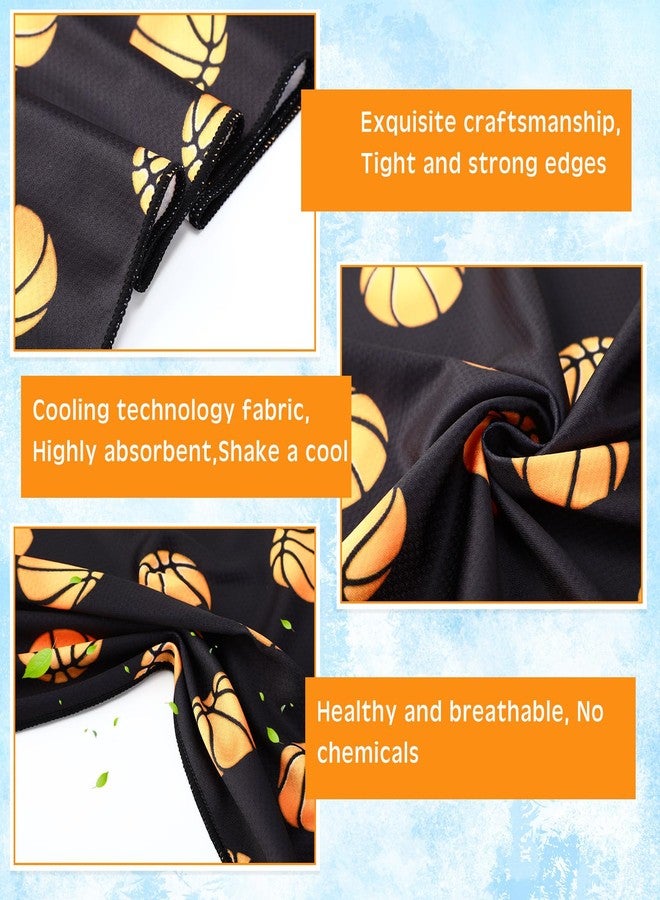 FuWeave 12 Pcs Black White Basketball Cooling Towel 40 x 12 Inch for Gifts Team Cooling Towels Bulk for Men Boys Sports Accessories Microfiber Fast Drying Towel for Team Gifts - Image 4