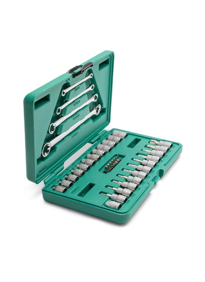 Sata SATA ST09010SJ 35-Piece 1/4" and 3/8" Drive E-Torx Socket and Wrench Set  - Image 2