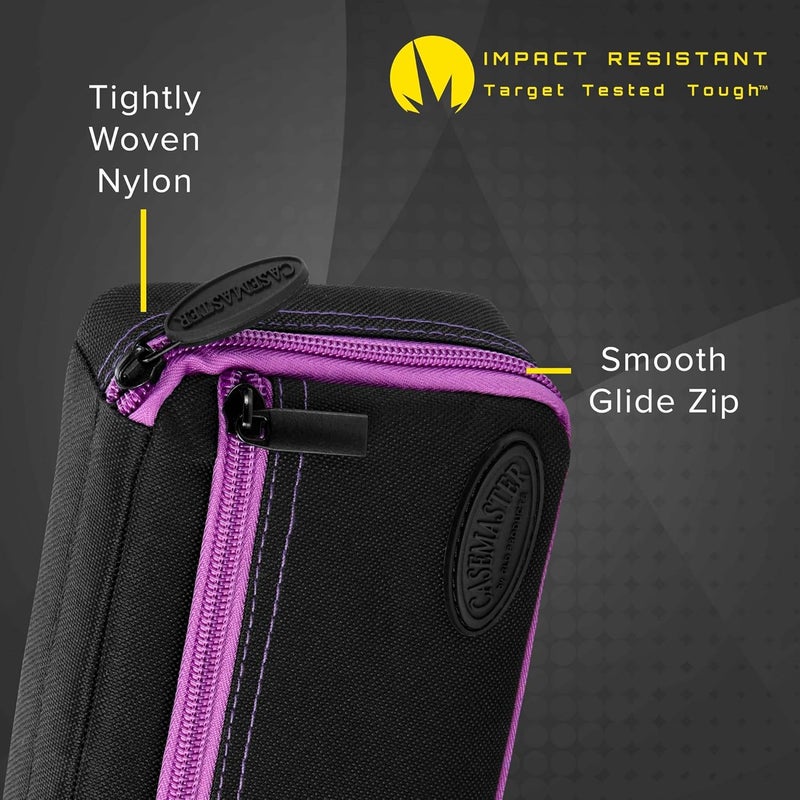 CASEMASTER Plazma Dart Case for Soft and Steel Tip Darts, Holds 3 Darts and Features Built-In Storage Tube and Pockets for Flights, Tips, Shafts, and Personal Items - Image 2