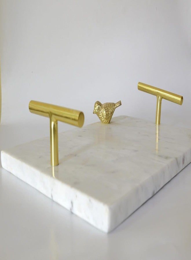 DECORAGE White Marble Serving Tray with Gold Handles - Elegant Decorative Tray for Kitchen, Dining, and Home Décor - Premium Handcrafted Luxury Tray for Parties & Gifting - Image 3