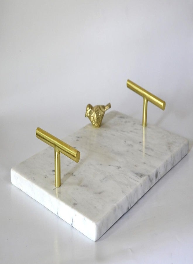 DECORAGE White Marble Serving Tray with Gold Handles - Elegant Decorative Tray for Kitchen, Dining, and Home Décor - Premium Handcrafted Luxury Tray for Parties & Gifting - Image 5