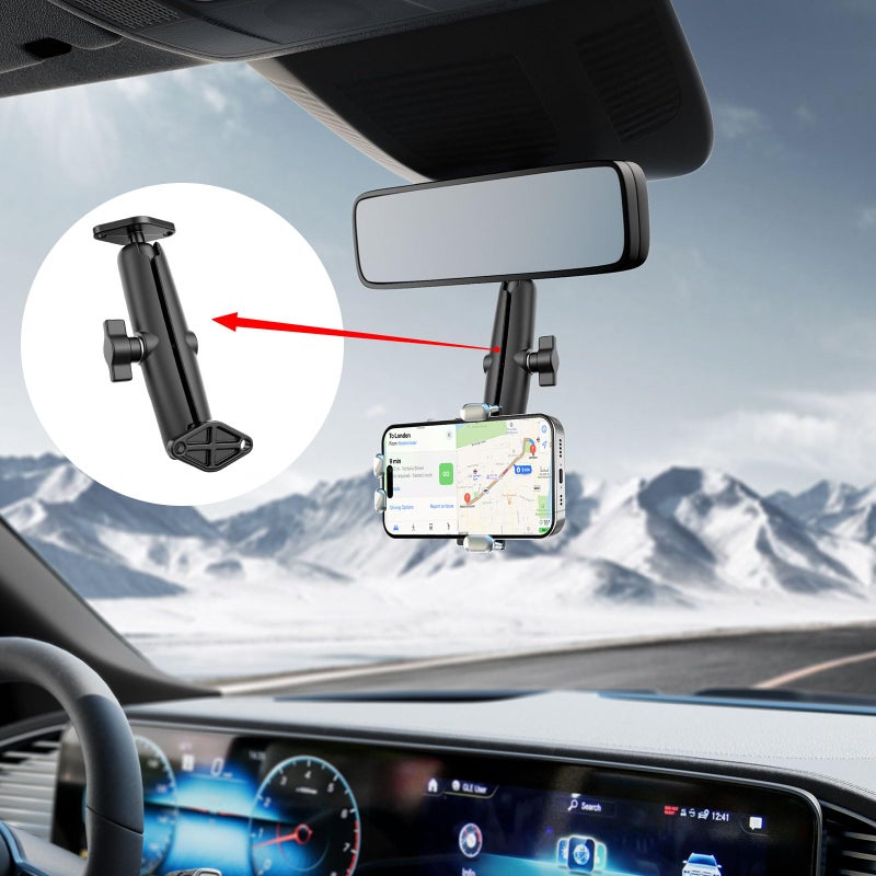 fccairms Metal Double Socket Arm Compatible RAM Mount Arm, 1" Double Ball Adapter, 360Â° Rotation, Extension Rod for Phone Holder, for Bike, Motorcycle, Truck. (Short) - Image 5