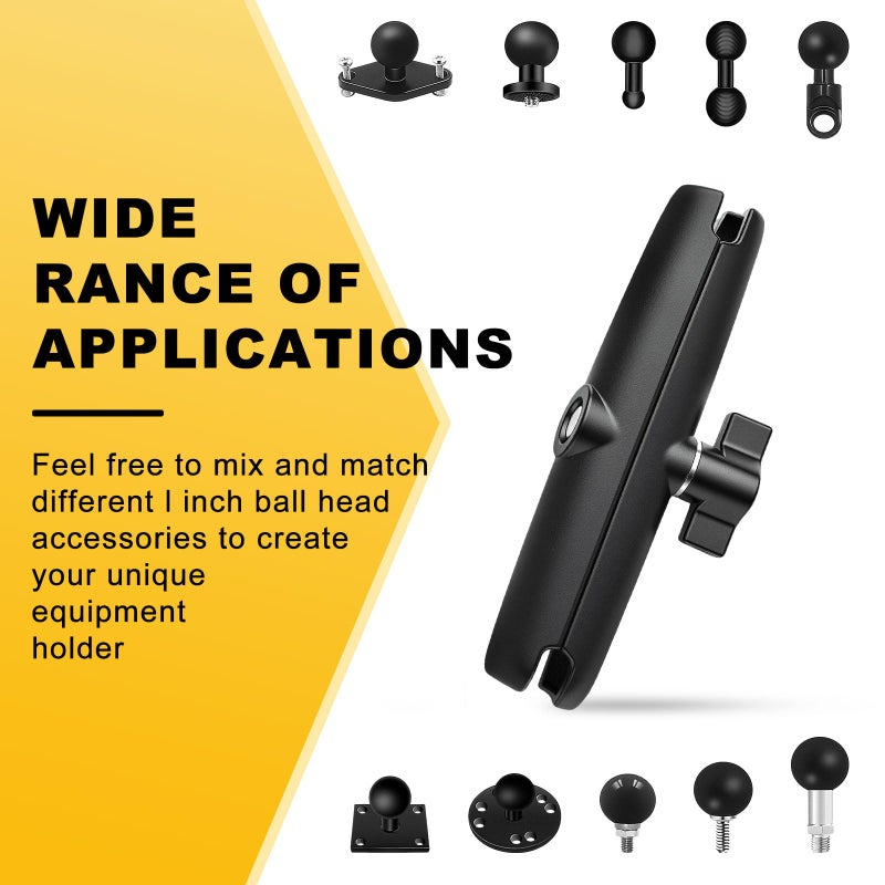 fccairms Metal Double Socket Arm Compatible RAM Mount Arm, 1" Double Ball Adapter, 360Â° Rotation, Extension Rod for Phone Holder, for Bike, Motorcycle, Truck. (Short) - Image 4