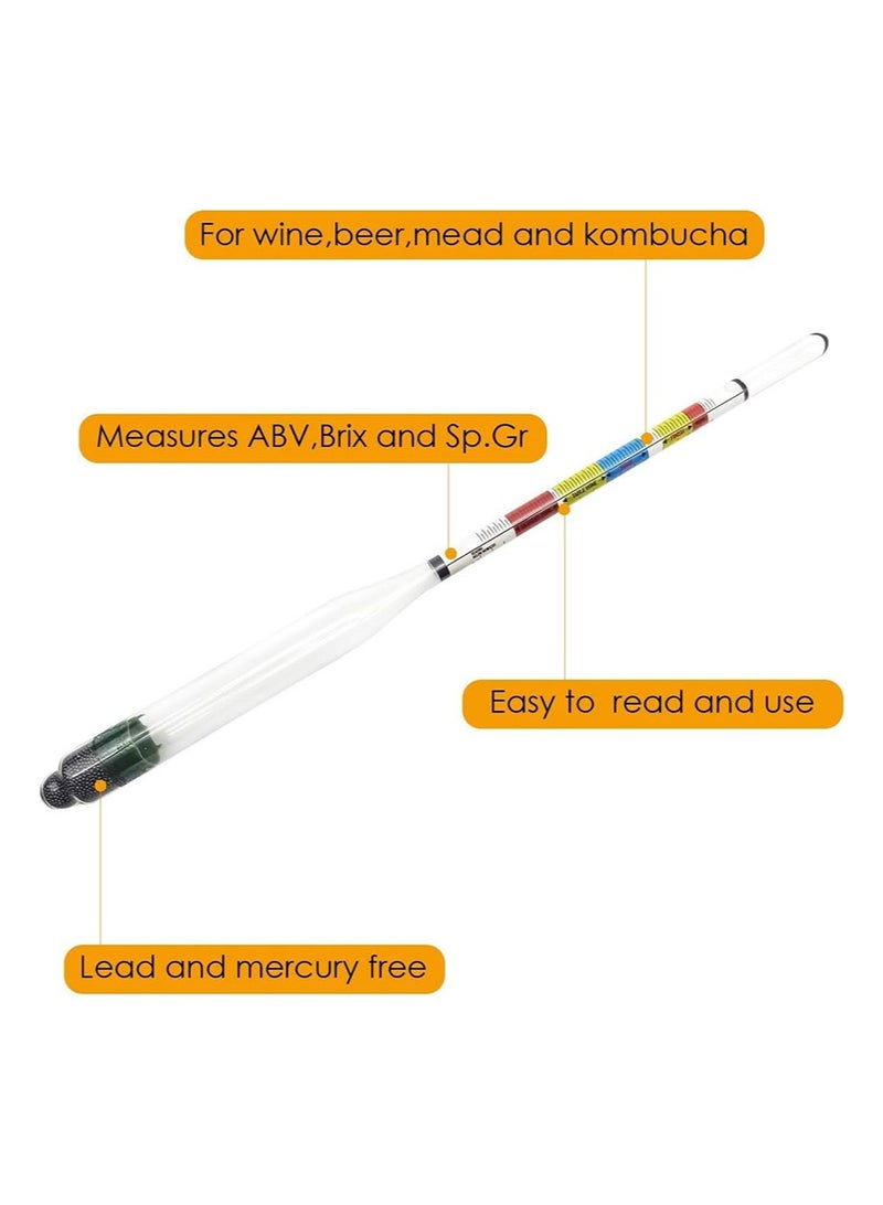 ايكانبو مقياس كثافة السوائل وبرطمان اختبار نسبة الكحول للتخمير المنزلي والكومبوتشا، بما في ذلك فرشاة تنظيف أسطوانية بلاستيكية سعة 250 مل، وقطعة قماش تنظيف، وحقيبة تخزين، ولوازم التخمير المنزلي - Image 3
