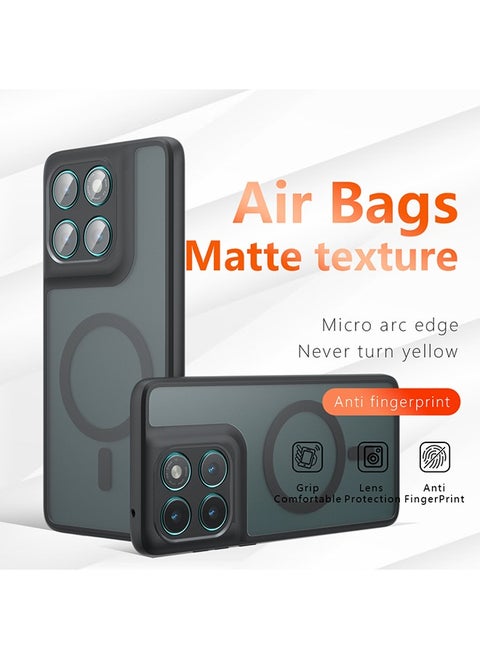 Magnetic Case for Motorola Edge 60 Fusion 5G, Frosted Translucent Back Protective Slim Phone Cover, Anti-Fingerprints, Anti-Fall Drop Protection, Shockproof Case for Motorola Edge 60 Fusion 5G (Black)