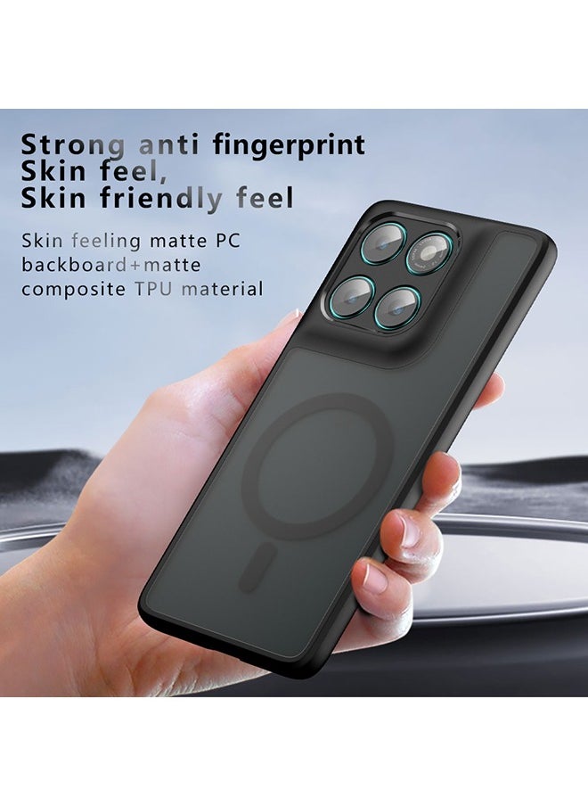 Magnetic Case for Motorola Edge 60 Fusion 5G, Frosted Translucent Back Protective Slim Phone Cover, Anti-Fingerprints, Anti-Fall Drop Protection, Shockproof Case for Motorola Edge 60 Fusion 5G (Black)
