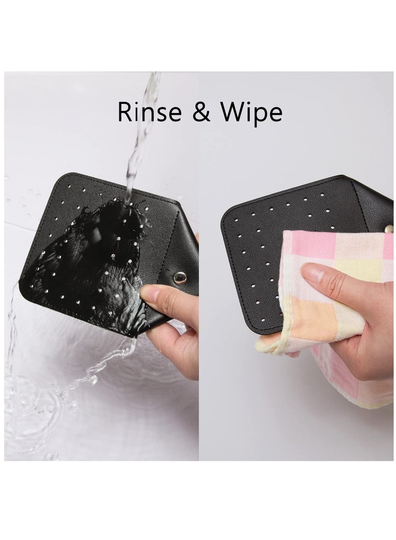 Durable 17.5” Leather Fly Swatter - Heavy Duty Bug Swatter with Sturdy Metal Handle, Perfect for Flies, Bees, and More - Black (Set of 2) - Image 2