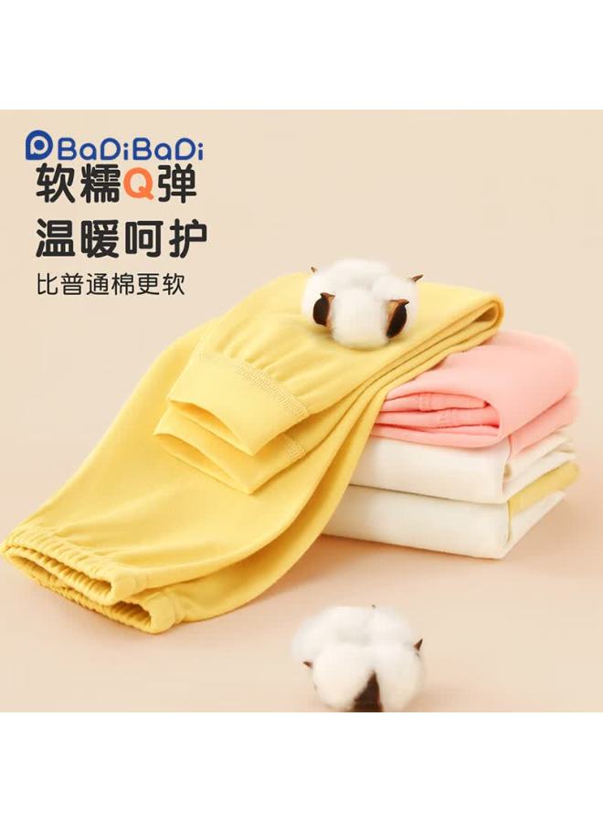 Badi Badi Baby Toddler Pure Cotton Autumn Thermal Set Boys Girls Pajamas Yellow Shy Little Rabbit Size 80