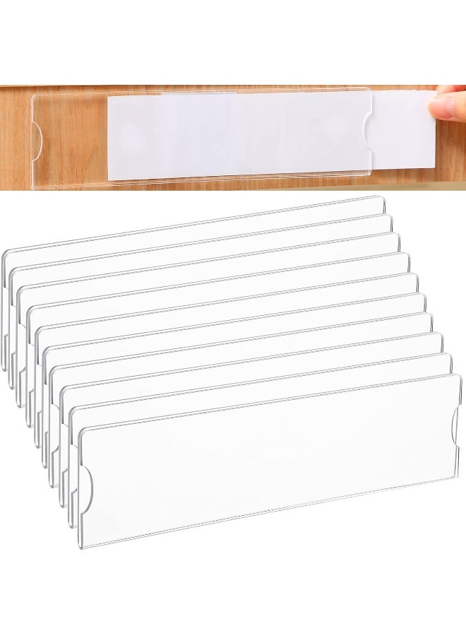 TPGP حامل لوحة اسم أكريليك شفاف إطار علامة بلاستيكية مع شريط لاصق 2 × 8 بوصة لوحات أفقية للجدران لعرض لوحات الأسماء في المكتب والباب والصف الدراسي في المنزل - Image 1