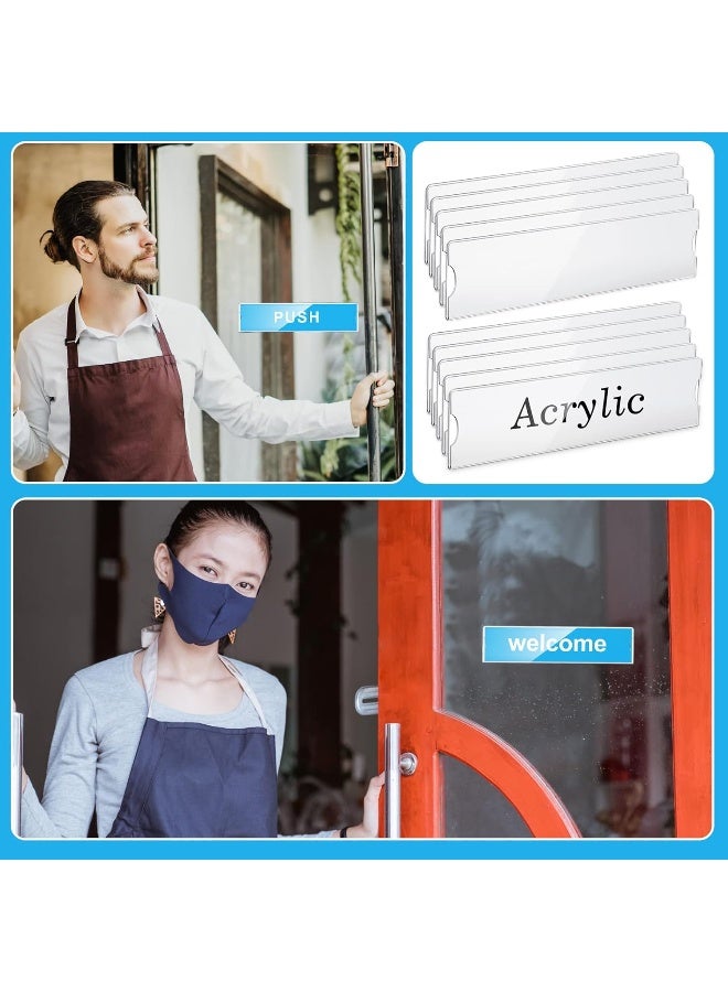 TPGP حامل لوحة اسم أكريليك شفاف إطار علامة بلاستيكية مع شريط لاصق 2 × 8 بوصة لوحات أفقية للجدران لعرض لوحات الأسماء في المكتب والباب والصف الدراسي في المنزل - Image 5