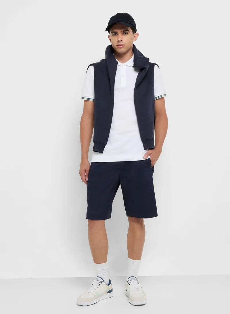 LACOSTE Regular Fit  Stripe Collar Piqué Polo