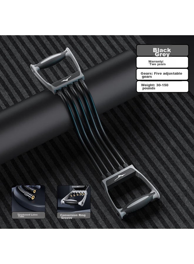 Mizuno Mizuno Chest Expander Resistance Band For Shoulder Exercises, Home Fitness Chest And Arm Strength Training Elastic Band, Back Muscle Stretching Strap, Black - Image 2