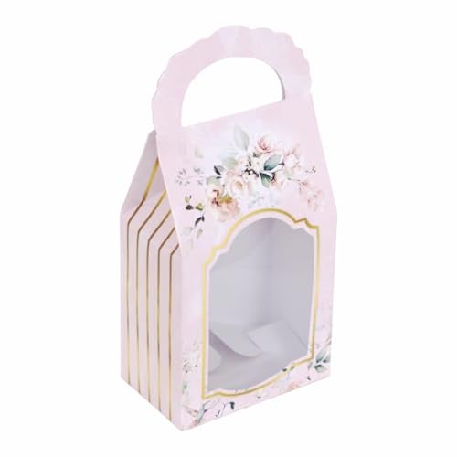 Chic a Choc Cookie, , Candy Box (Pack of 10). Pink Floral. (4.25x2.75x9) with Handle - Image 1