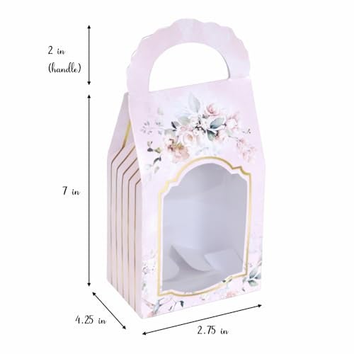 Chic a Choc Cookie, , Candy Box (Pack of 10). Pink Floral. (4.25x2.75x9) with Handle - Image 4