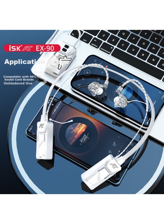 Isk Ex90 Monitoring Headphones For Tiktok And Kuaishou Singing, In-ear Monitoring Headphones For Performances, Outdoor Gaming, Stereo Over-ear Headphones With Neckband, Silver Color, One To One - Image 2