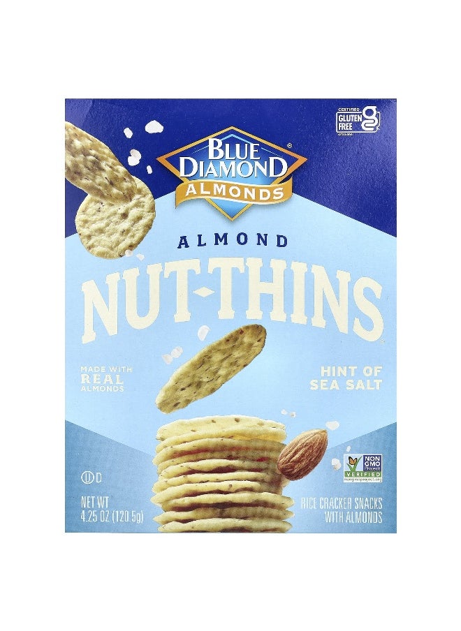 Blue Diamond Blue Diamond, Almond Nut-Thins, Rice Cracker Snacks with Almonds, Hint of Sea Salt, 4.25 oz (120.5 g)  - Image 1