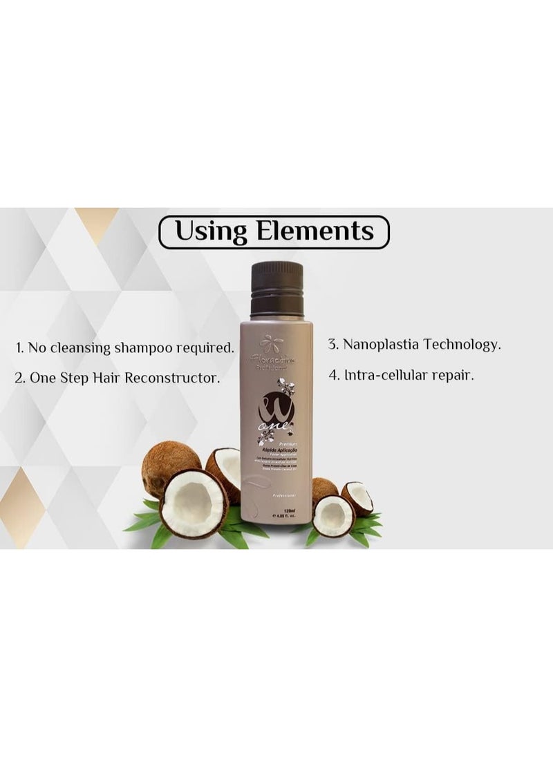 Floractive - Floractive W One Nano Protein Hair Straightening Kit – 3-Step Smoothing System – 120ml x 3 - Image 1