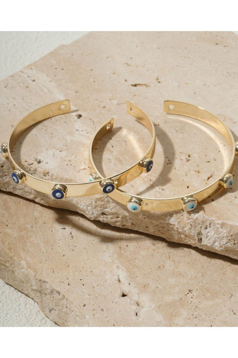 Sosha Elegance Plain Evil eye studded golden kada , evil eye bangle , bracelet - Image 2
