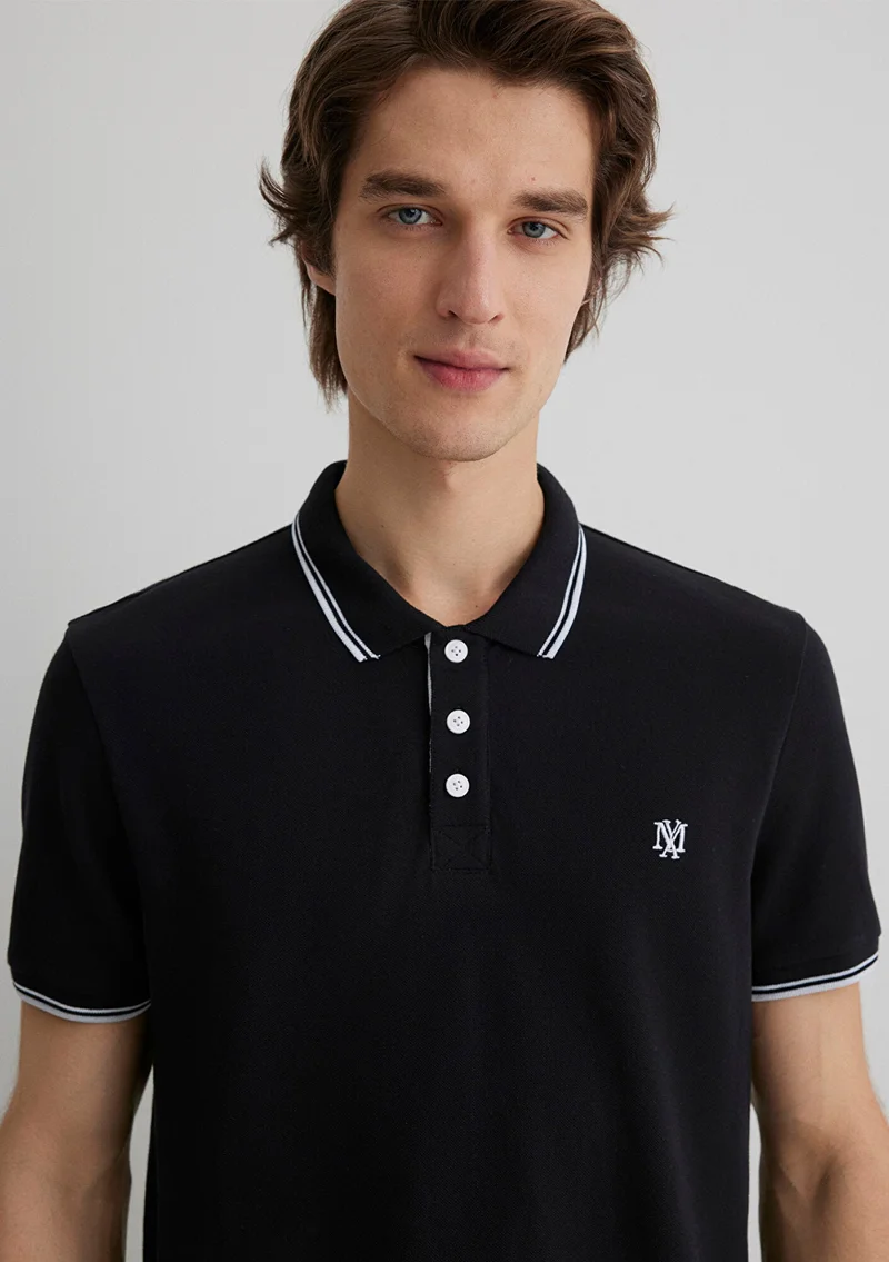 MAVI Collar Detailed Black Polo