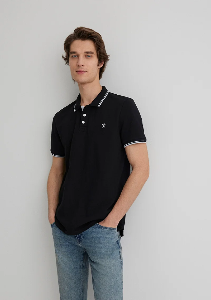 MAVI Collar Detailed Black Polo