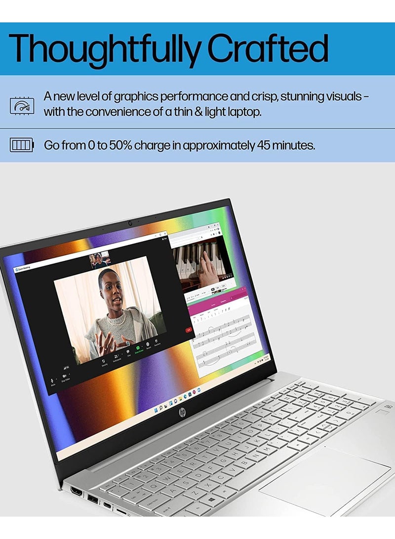 HP كمبيوتر محمول بافيليون بشاشة مقاس 15.6 بوصة ومعالج Core i5-1335U وذاكرة وصول عشوائي 16 جيجابايت ومحرك أقراص SSD سعة 1 تيرابايت وبطاقة رسومات Intel Iris XE ونظام تشغيل Windows 11 - Image 3