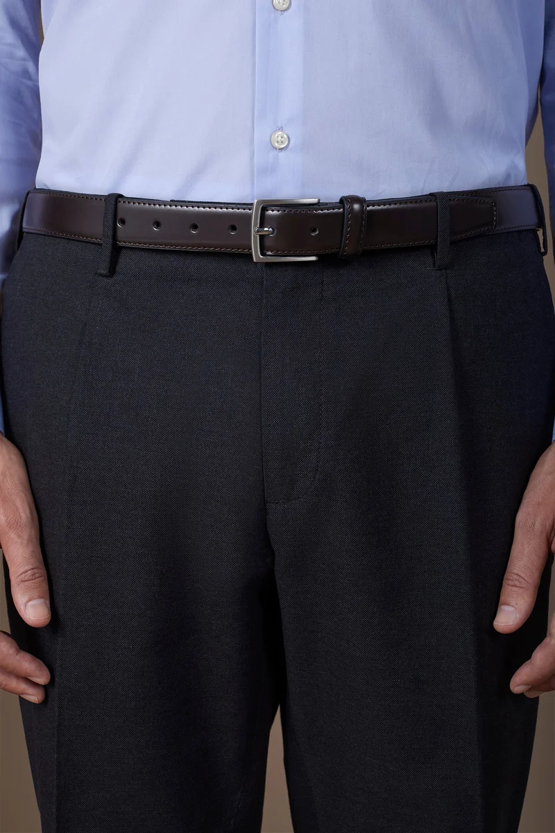 دوبل غانغر Classic men's belt in 100% leather - DK Brown