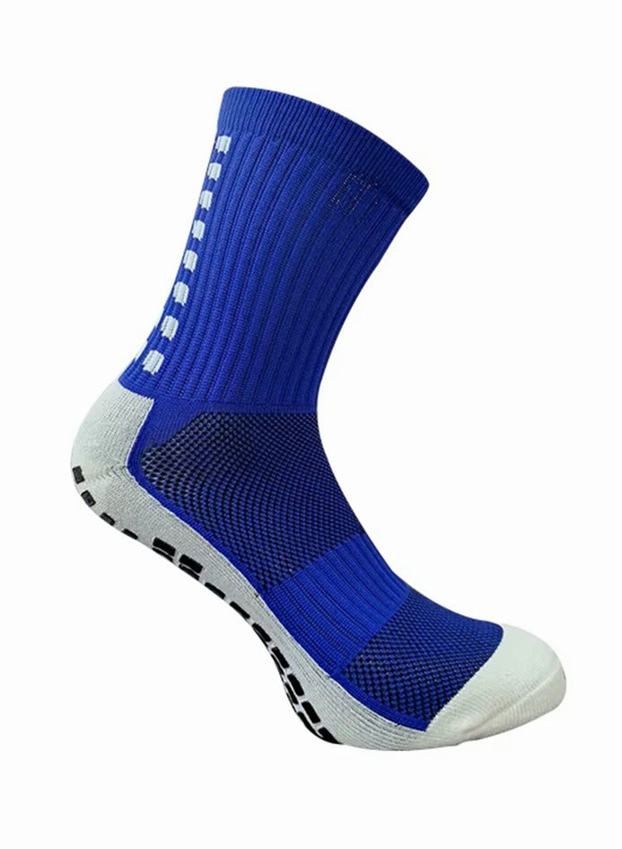 Perfectory Anti-Slip Sports Socks, Athletic Grip Socks for Football Soccer Running Basketball- Blue  - Image 1