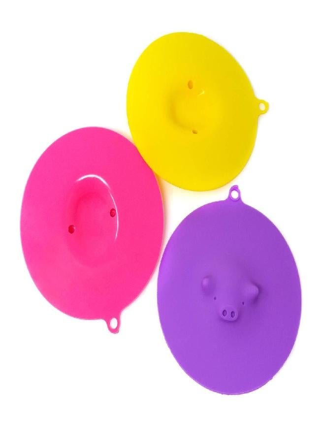 Honbay 5PCS 13cm/5.12inch Cute Swimming Piggy Anti-dust Silicone Cup Lids Mug Cover with Hanging Loops - Image 3