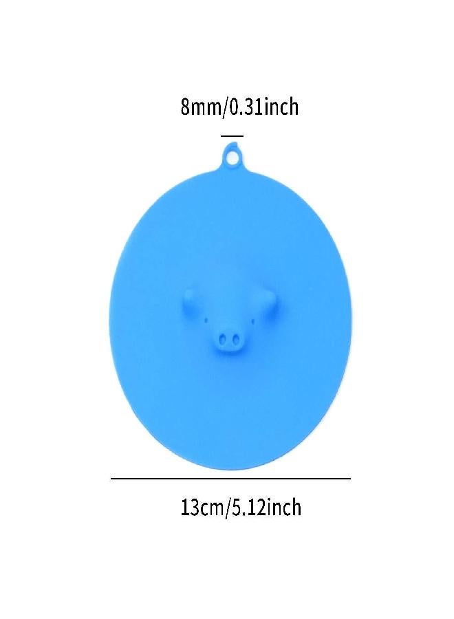 Honbay 5PCS 13cm/5.12inch Cute Swimming Piggy Anti-dust Silicone Cup Lids Mug Cover with Hanging Loops - Image 2
