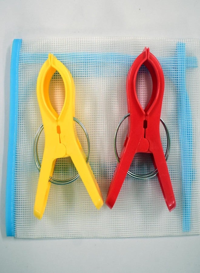 BESTUBUY Saree Pre-Pleating Clips 5 inch 2 nos and Ironing Protection Mat 1 no Combo | Multicolour - Saree Draping Big Clips | Mesh Type Ironing Clothes Protection