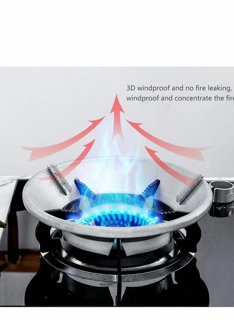 Barakah غطاء موقد الغاز لجمع النار توفير الطاقة قاعدة دائرية حامل مقلاة مقاوم للرياح دعم مقلاة قاعدة للموقد الغازي موقد النار وعاء سطح الطهي أربعة ثقوب (2 قطع) - Image 5