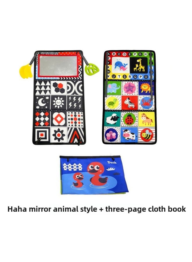 Baby Cloth Book Toy Squeaky Sound For Sensory Stimulation Learning-Color:Animal + Three-page Cloth Book (OPP Bag Packaging)  - Image 1
