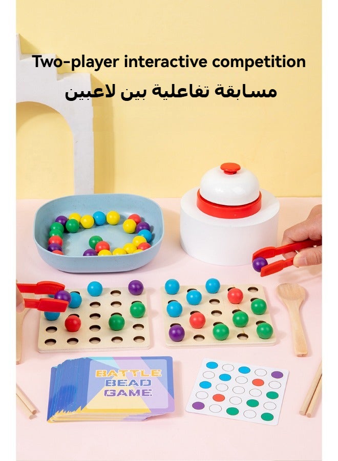 SHABILI Wooden STEM Toys Competitive Game Set for Toddlers Kids Boys Girls – Color Sorting, Logical Thinking, Motor Skills Training, PK Battle Game with Cards and Tools - Image 5